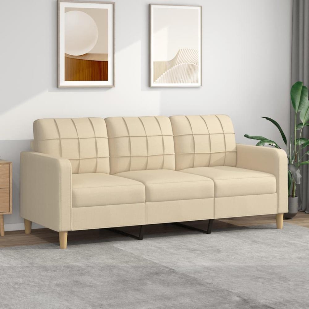 vidaXL 3-Sitzer-Sofa Creme 180 cm Stoff 359101 Bild 1