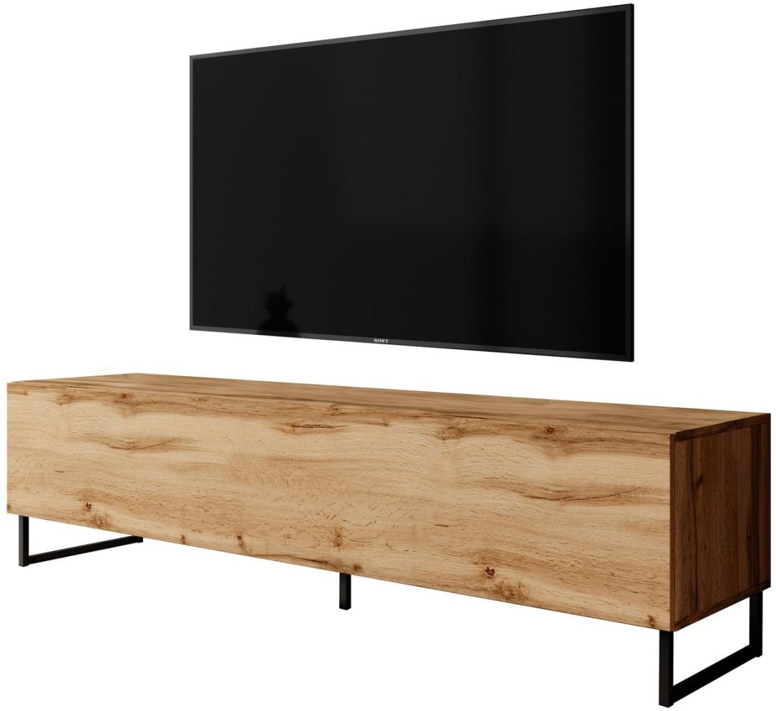 Furnix TV-Schrank Zalvo TV Lowboard Kommode 160 cm breit mit Metallfüßen 3 geschlossene Fächer, elegant & zeitlos schön Bild 1