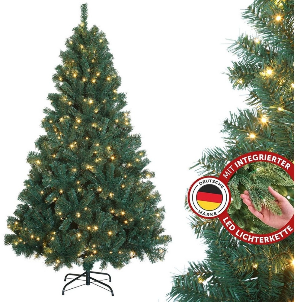 LETGOSPT Künstlicher Weihnachtsbaum Künstlicher Weihnachtsbaum für Zuhause, 120 cm mit 150 LED-Lichterkette, 400 Zweige, Warmweißes Licht für sofortige Weihnachtsstimmung Bild 1