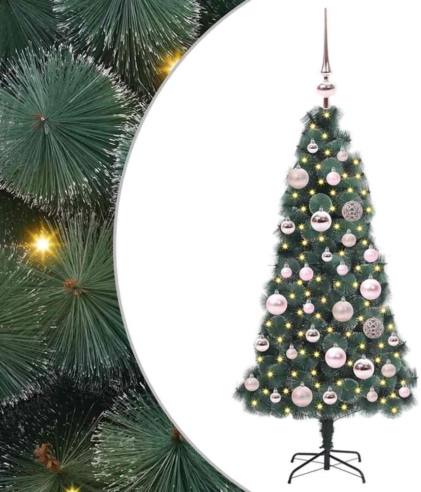 vidaXL Künstlicher vorbeleuchteter Weihnachtsbaum mit Kugelset 120 cm 3396143 Bild 1