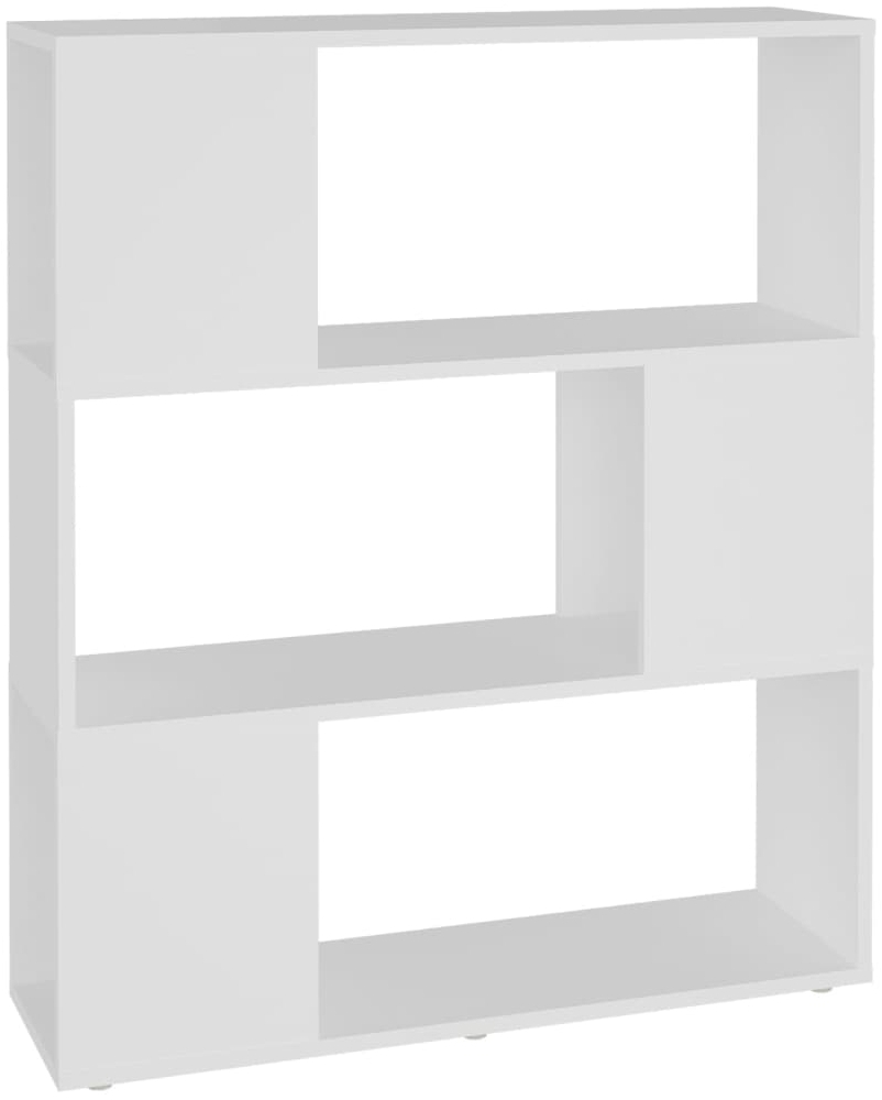 vidaXL Bücherregal Raumteiler Weiß 80x24x94 cm Holzwerkstoff 809125 Bild 1