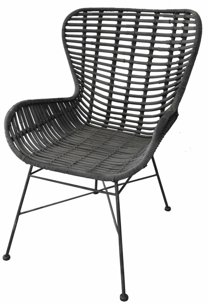 Stuhl RATTAN, schwarz, ca. 60/88/70 cm Bild 1