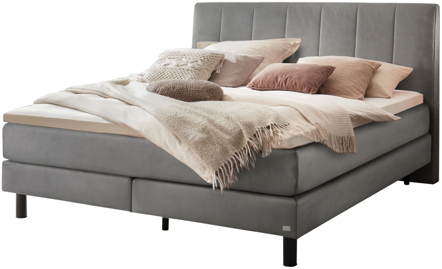 Donna Boxspringbett schwarz Polyester 214cm x 183cm x 115cm Bild 1