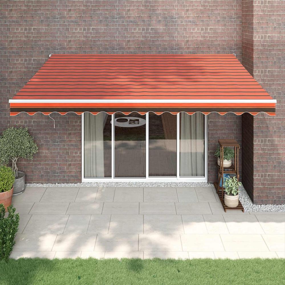 vidaXL Markise Einziehbar Orange und Braun 4,5x3 m Stoff und Aluminium 3154444 Bild 1