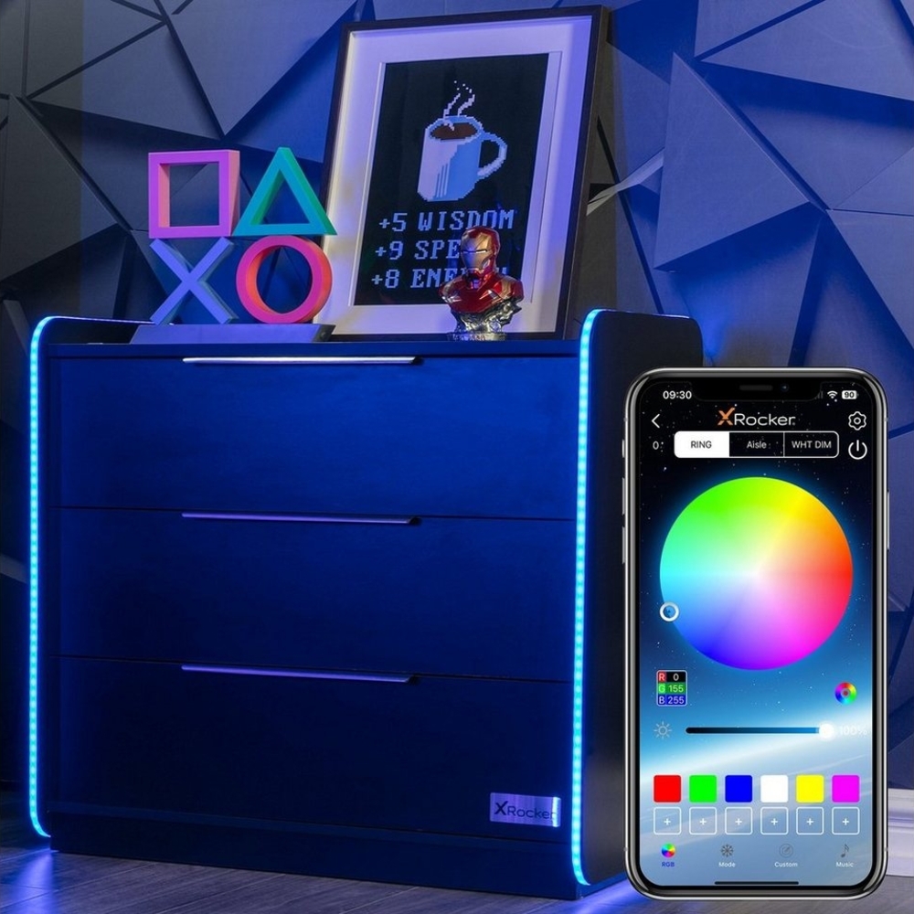 X Rocker Kommode Electra Gaming Schubladenschrank mit RGB-Beleuchtung & App-Steuerung Bild 1