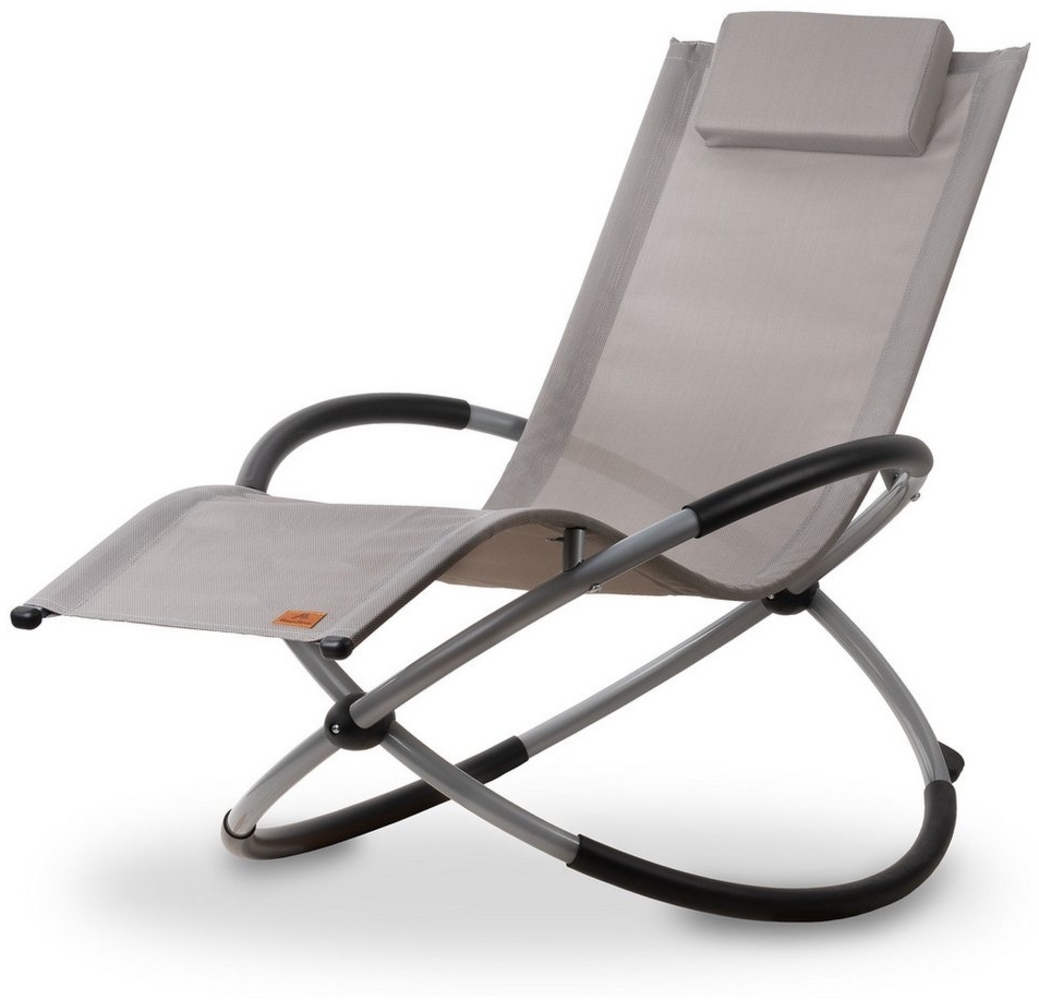CampFeuer Gartenliege Relaxliege, Grau, Gartenliege klappbar Sonnenliege Gartenstuhl, Hohe Belastbarkeit Bild 1