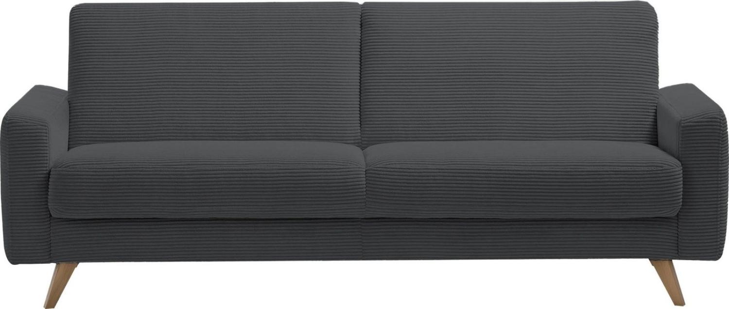 exxpo - sofa fashion 3-Sitzer Samso, elegant und bequem, aktueller Cord Bezug, Kippcouch, hochwertige Verarbeitung, Schlafsofa inkl. Bettfunktion und Bettkasten Bild 1