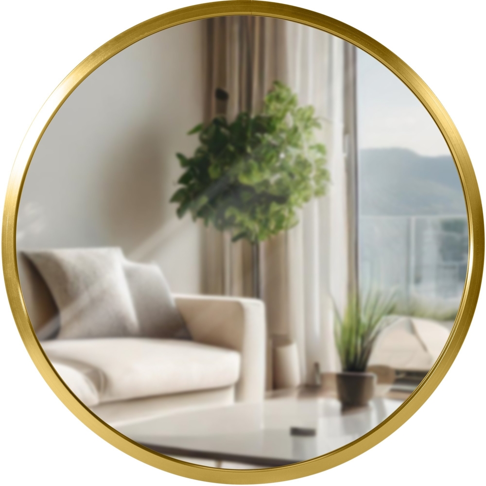 CLP Wandspiegel Elsie rund in 4 Größen, für Wohnzimmer, Schlafzimmer oder Bad,S gold glanz Bild 1