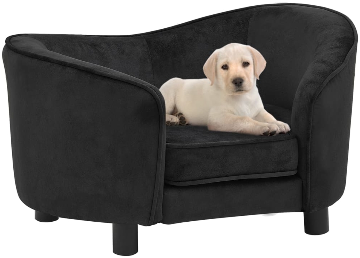 vidaXL Hundesofa Schwarz 69x49x40 cm Plüsch 171021 Bild 1