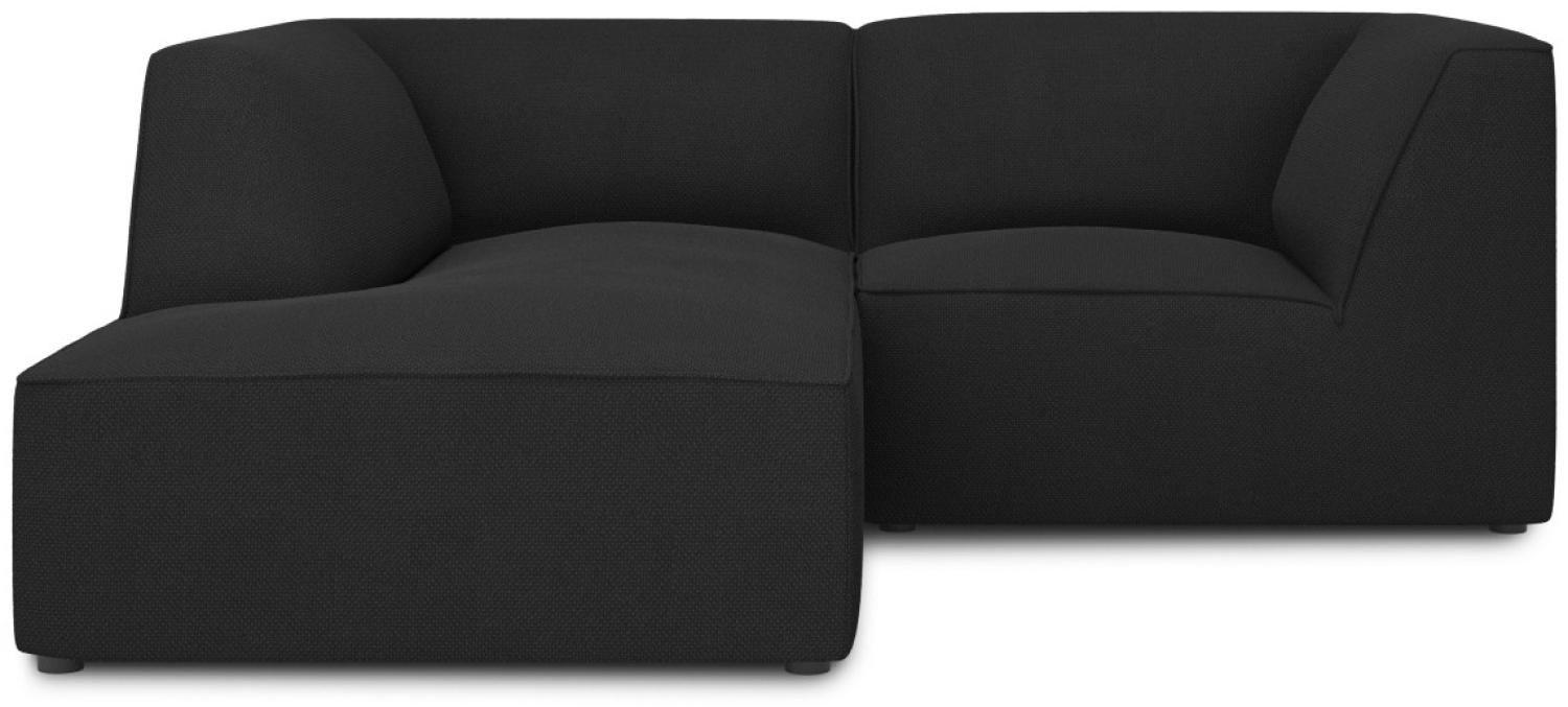 Micadoni 3-Sitzer Modular Ecke links Sofa Ruby | Bezug Black | Beinfarbe Black Plastic Bild 1