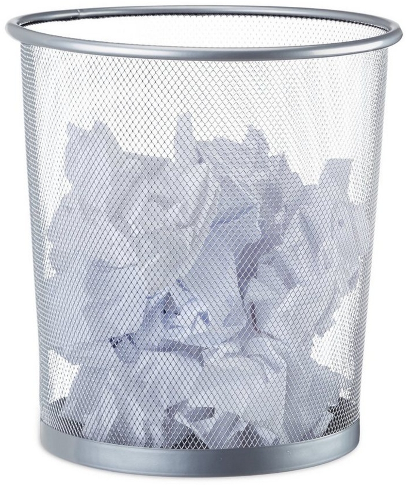 Relaxdays Papierkorb, Drahtgeflecht, Ø 26x27,5 cm, 12 Liter, Silber Bild 1