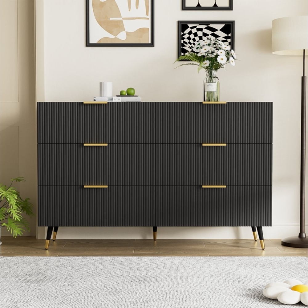 OKWISH Sideboard Kommode (Schuhschrank, Anrichte, 1 St, mit Metallfüße, 120*77*40cm), mit modernem Design und viel Stauraum Bild 1