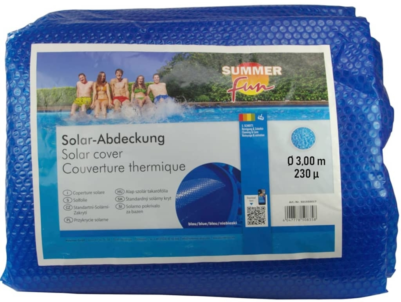 Summer Fun Sommer Poolabdeckung Solar Rund 300 cm PE Blau 428940 Bild 1