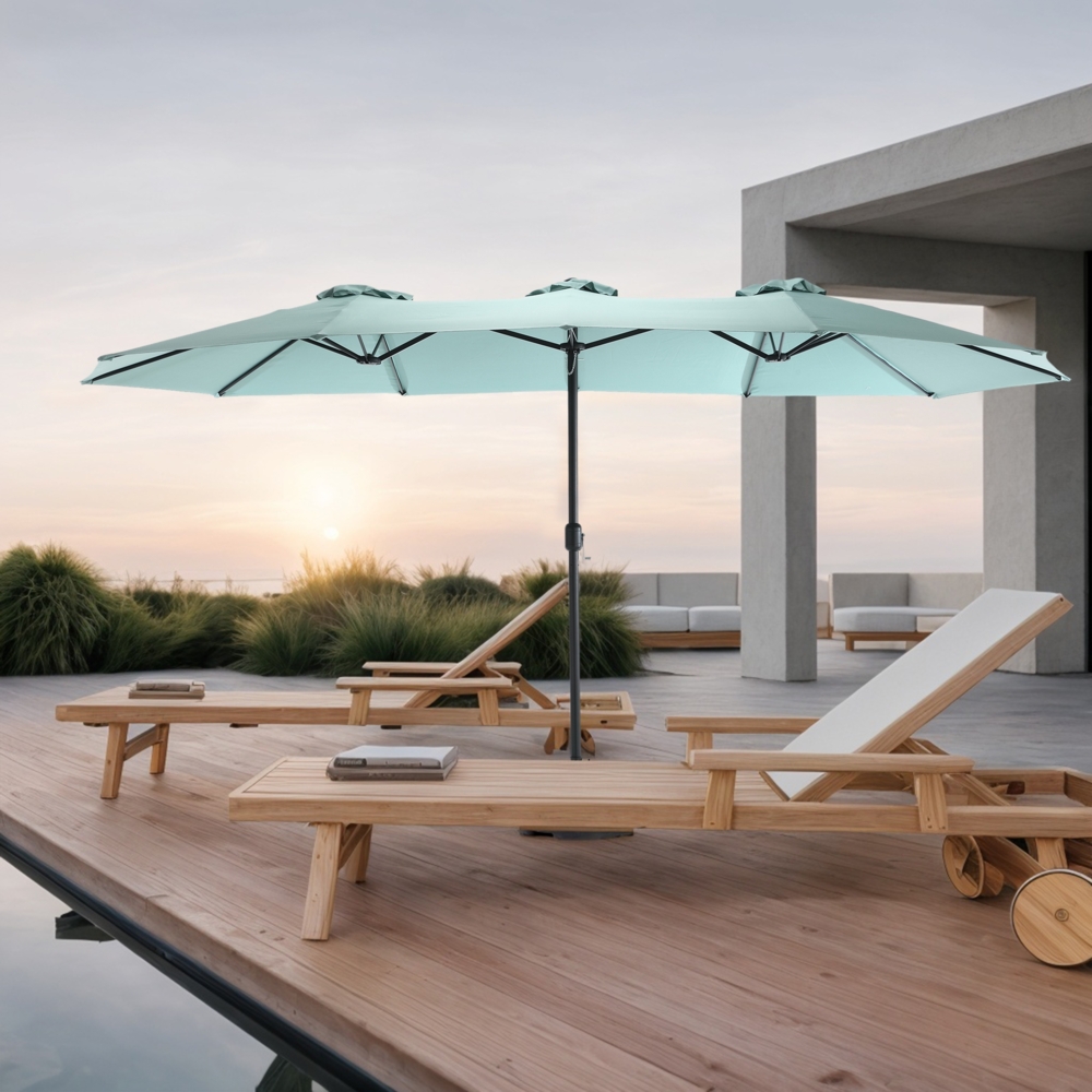 LVHOM Marktschirm 450x300cm(Modell A)Groß rechteckig Doppelseiten-Marktschirm mit Kurbel für Garten, Terrasse, Poolbereich, Gastronomiebetriebe Bild 1