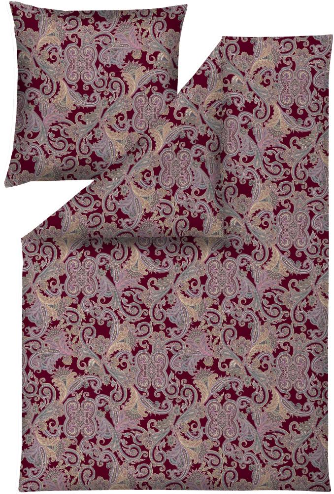 Estella Mako-Satin Bettwäsche 155x220 Ornelio bordeaux rot Paisley 7481-955 Bild 1