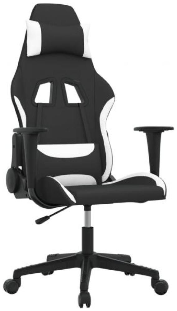 vidaXL Gaming-Stuhl Schwarz und Weiß Stoff 3143740 Bild 1