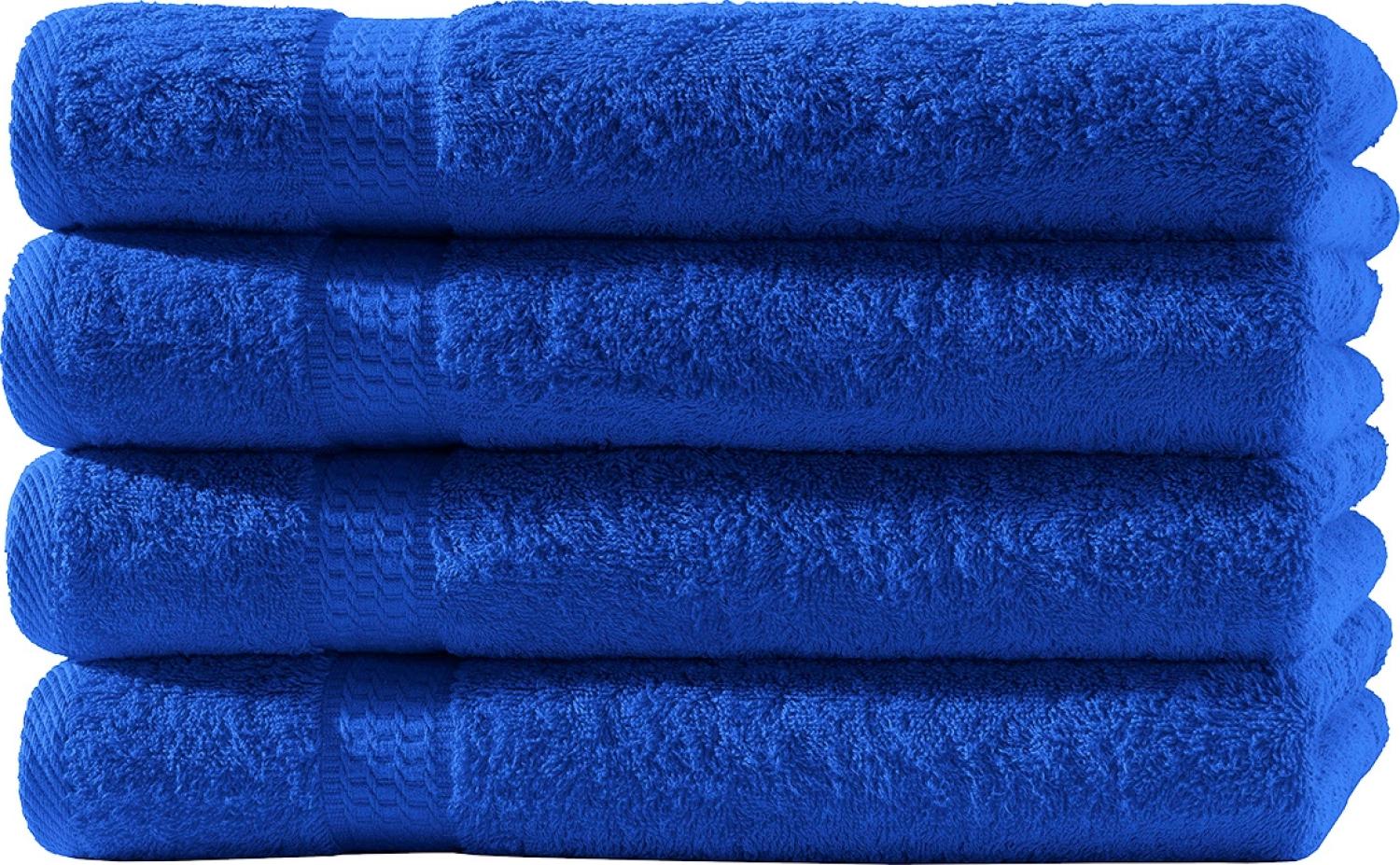 Müskaan - 4er Set Frottee Gästetücher Elegance 30x50 cm 100% Baumwolle 500 g/m² Gästetuch royalblau Bild 1