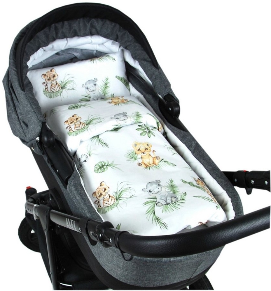 BabyLux Babybettbezug BABYLUX 2tlg. Set BEZUG Kinderwagen Bettbezug Bettwäsche Wiege 60x78 cm, 124. Africa_Tiere 60 x 78 cm Bild 1