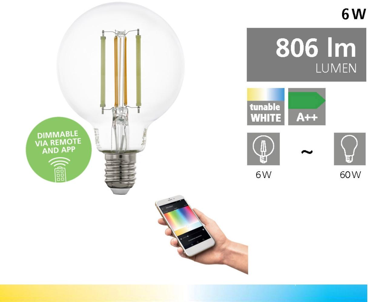 Eglo 12575 Connect LED Leuchtmittel E27 klar L:12 Ø:8cm 2200-6500K dimmbar Bild 1