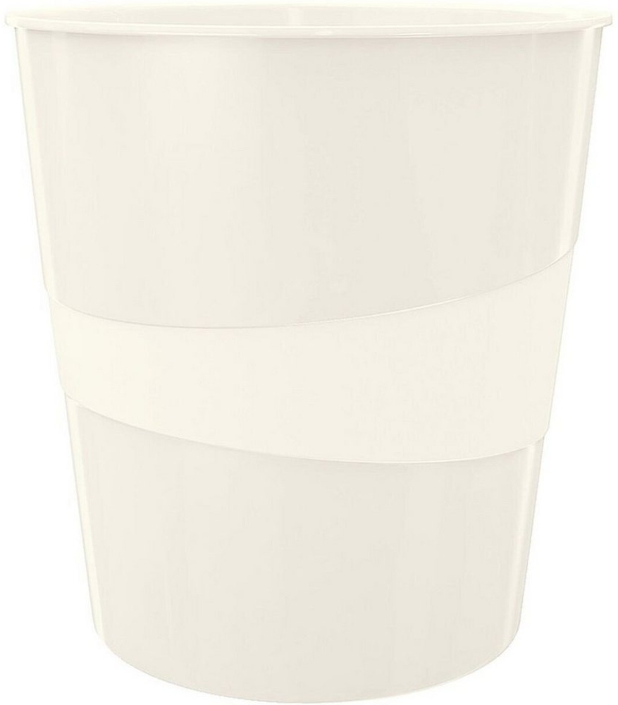 Leitz Papierkorb Wow 15l Polystyren perlweiß Bild 1