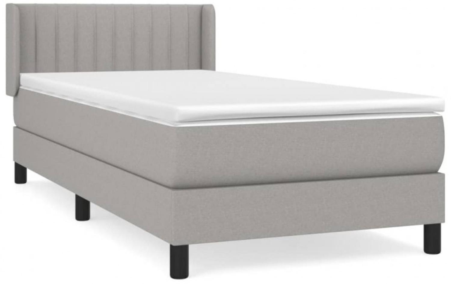 vidaXL Boxspringbett mit Matratze Hellgrau 80x200 cm Stoff, Härtegrad: H2 [3129825] Bild 1