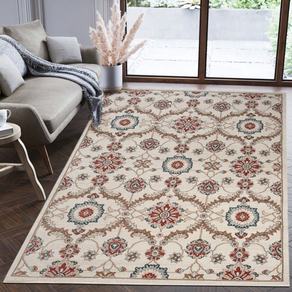 Mazovia Orientteppich Oriente Teppich - Traditioneller Teppich Orient Creme Beige Ivory, 60 x 100 cm, Geeignet für Fußbodenheizung, Pflegeleicht, Wohnzimmerteppich Bild 1