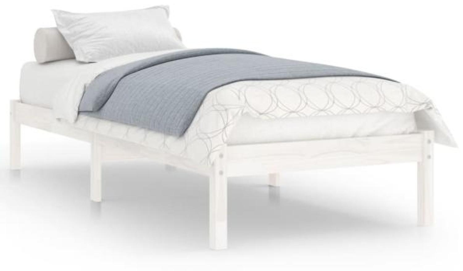 vidaXL Massivholzbett Weiß 90x190 cm 809983 Bild 1