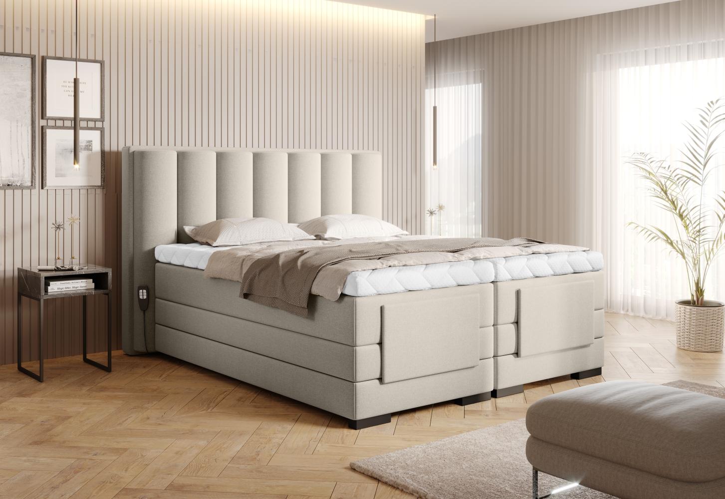 Veros 180x200, Boxspring Bett, Beige Bild 1