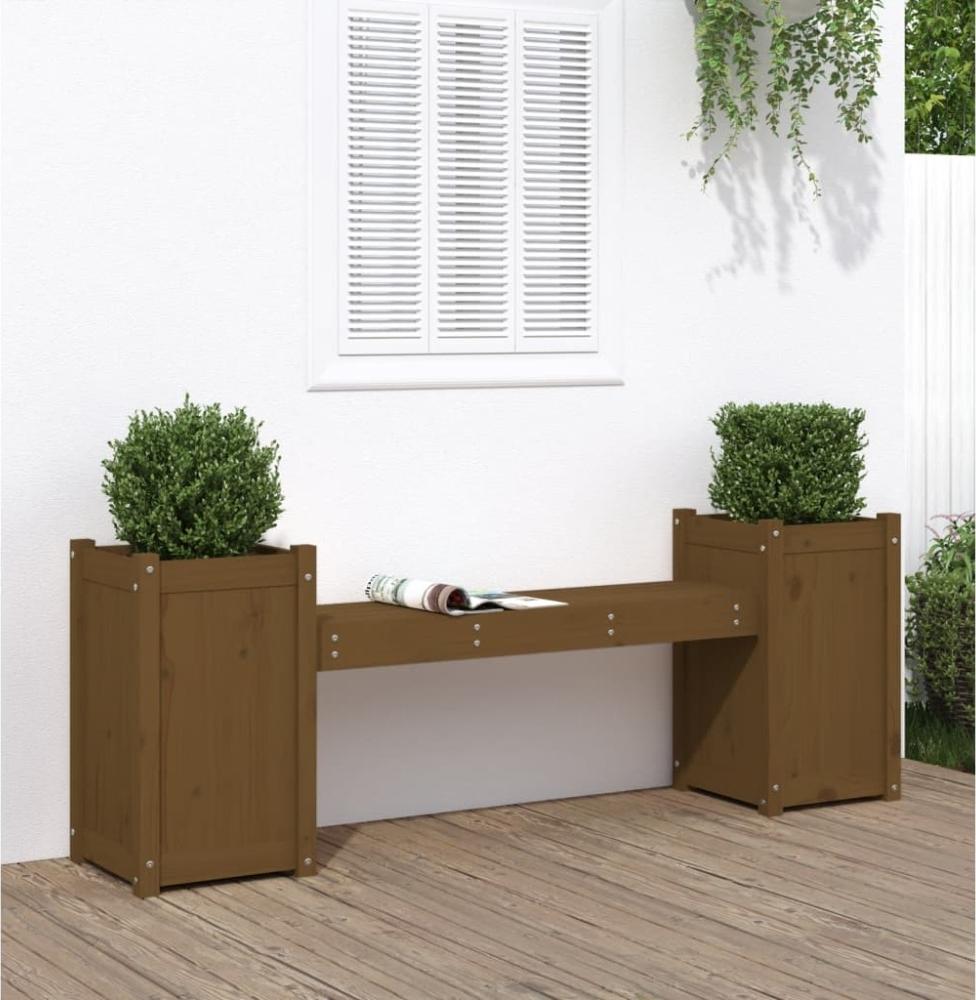 vidaXL Gartenbank mit Pflanzkübeln Honigbraun 180x36x63 cm Massivholz 825166 Bild 1