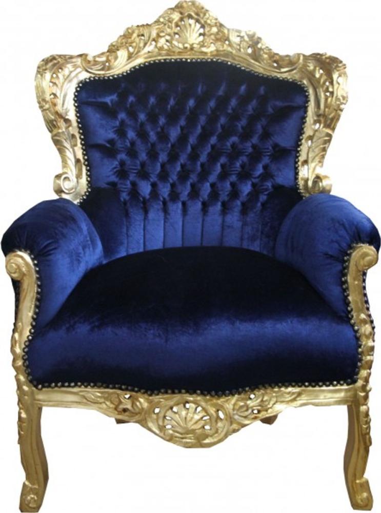 Casa Padrino Barock Sessel "King" Royalblau/Gold Bild 1