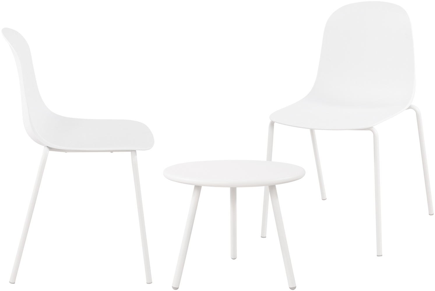CLP 2er Sitzgruppe Berdin Set 1 Tisch 2 Stapelstühle wetterfest UV-beständig,weiß Bild 1