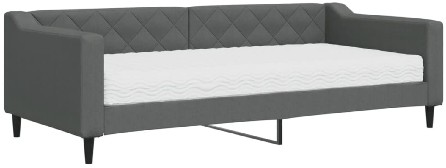 vidaXL Tagesbett mit Matratze Dunkelgrau 90x200 cm Stoff 3197409 Bild 1