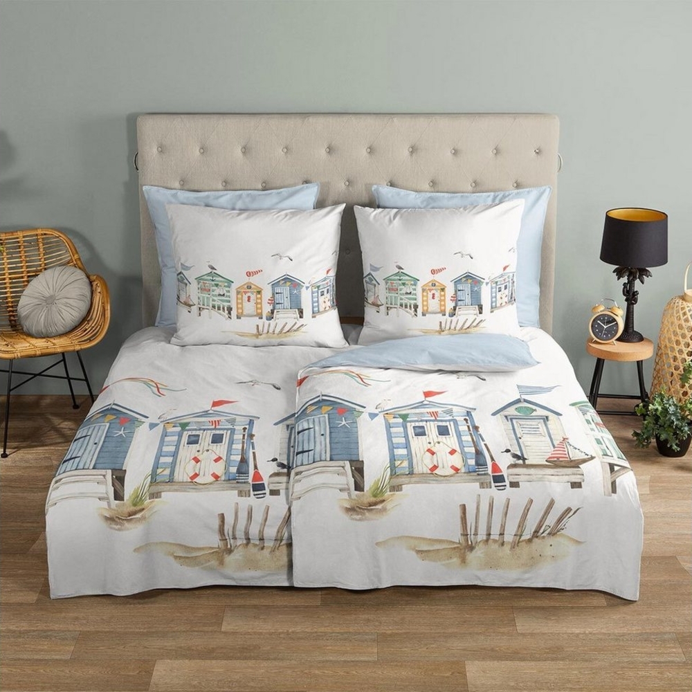 TRAUMSCHLAF Bettwäsche Strandhäuser, Renforce, 2 teilig, maritimes Design aus 100% Baumwolle Bild 1