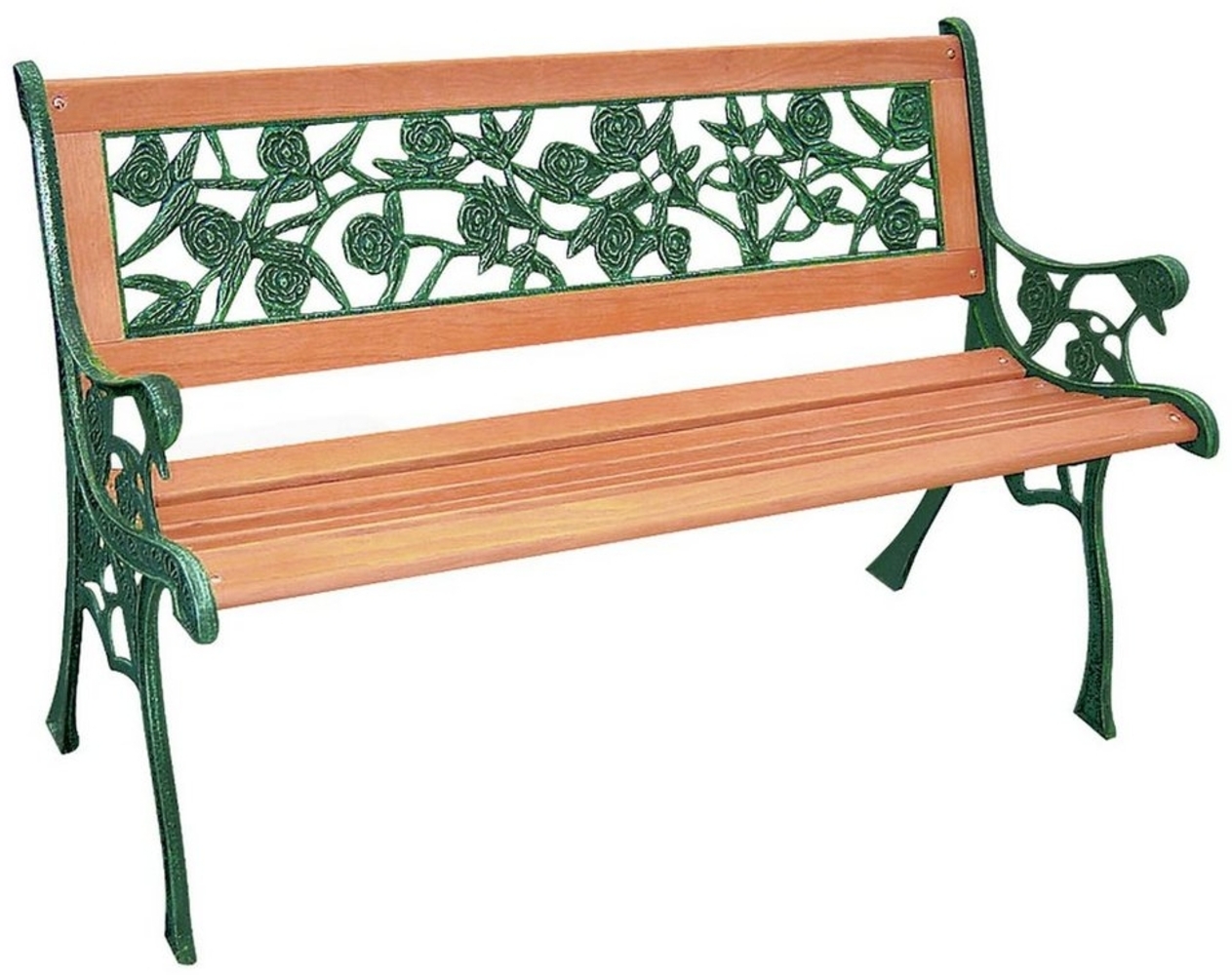 Gartenbank Holz Gusseisen Rosen Parkbank Bank Garten Holzbank Bank Sitzbank Bild 1