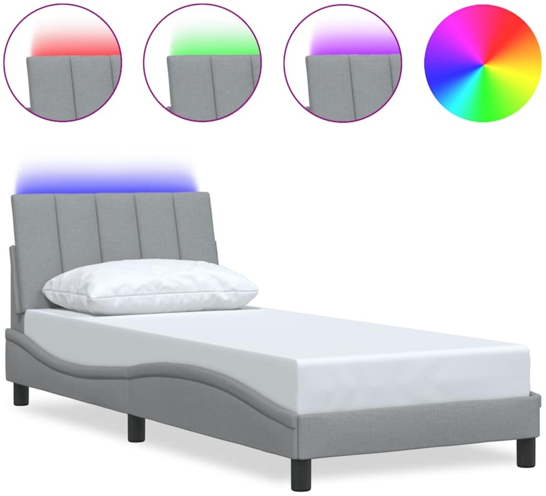vidaXL Bettgestell ohne Matratze "Hanko" Hellgrau 80x200 cm Stoff 3310419 Bild 1