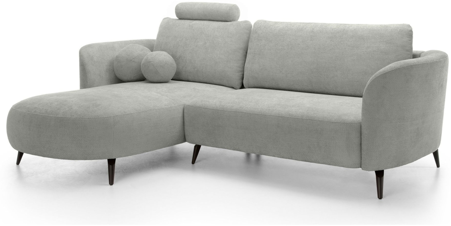 Selsey 'Kavni' Ecksofa mit Schlaffunktion, Stauraum und Chenille-Bezug, grau, links, 86 x 260 x 180 cm Bild 1