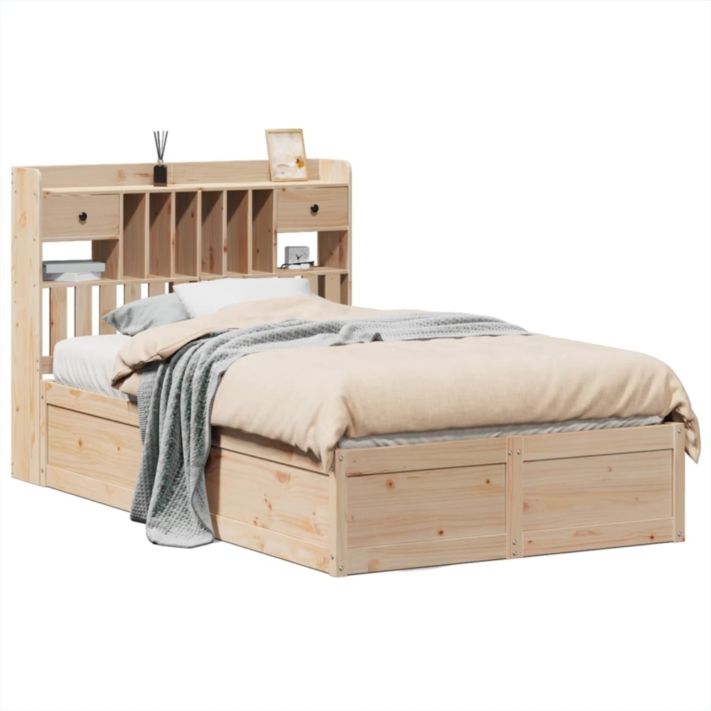 vidaXL Massivholzbett ohne Matratze 135x190 cm Kiefernholz 3323509 Bild 1