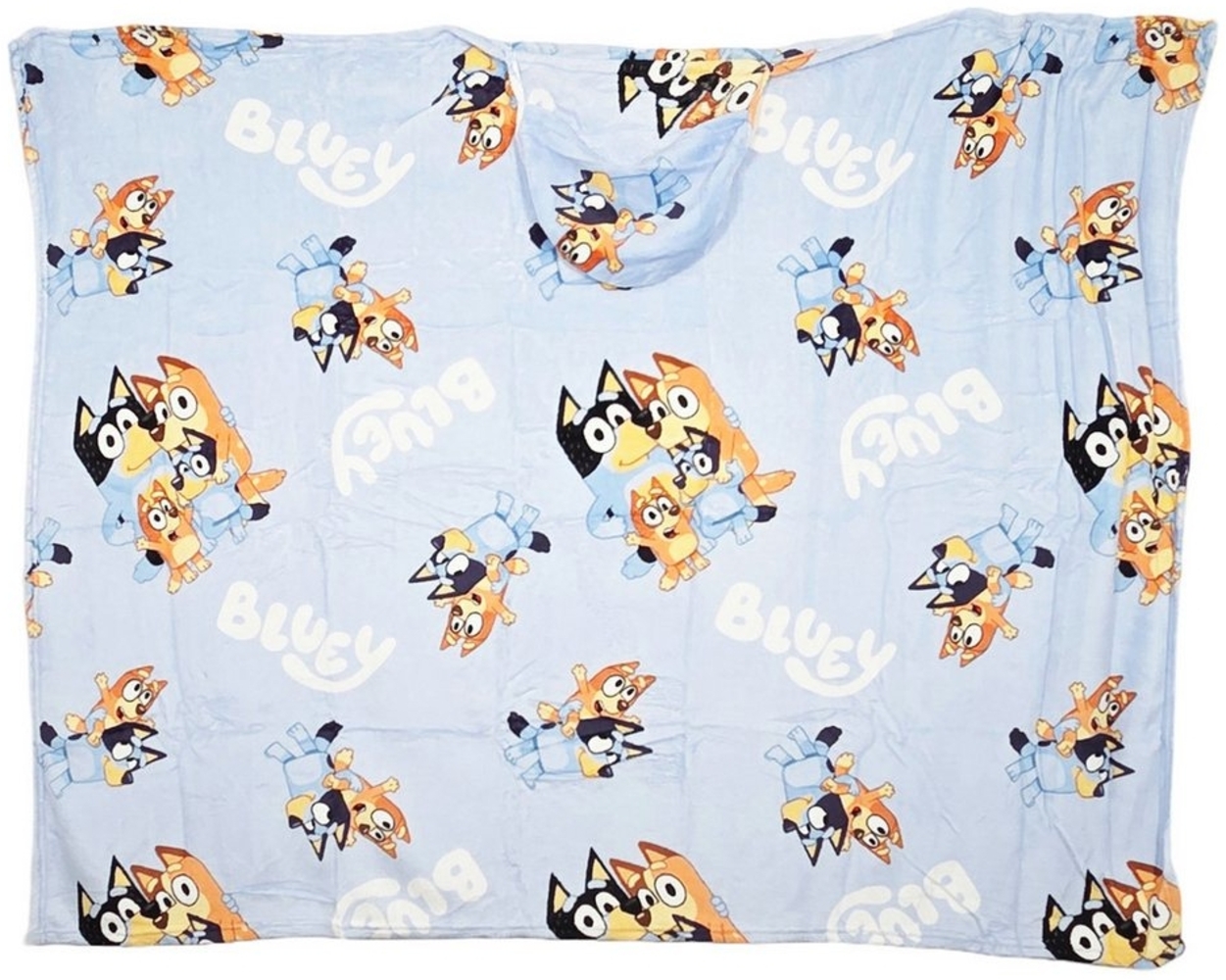 Wohndecke Bluey u Bingo Flanell Decke XL - Warme Kapuzen Kuscheldecke 120x150 cm, Bluey Bild 1