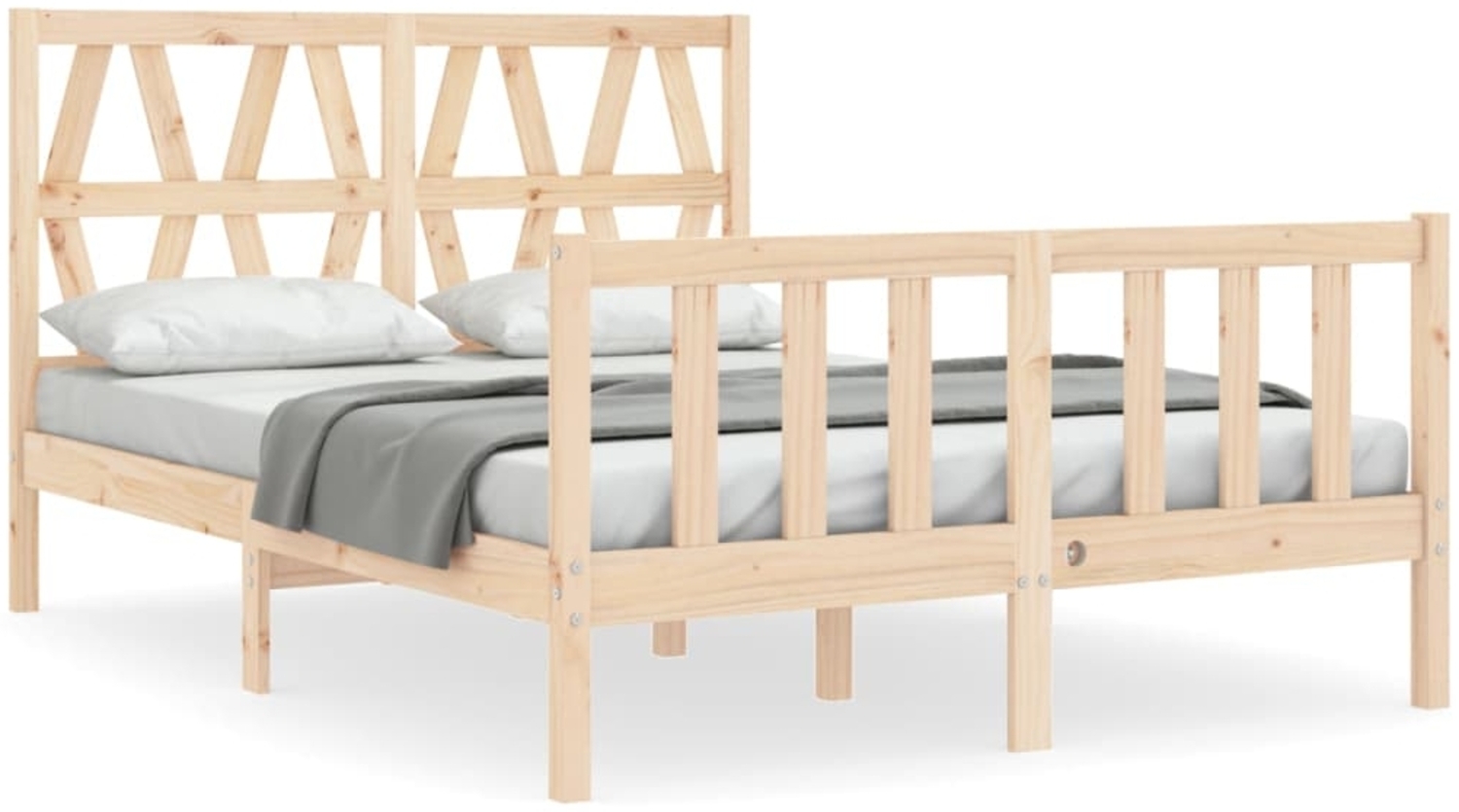 vidaXL Massivholzbett ohne Matratze 140x190 cm Kiefernholz 3192471 Bild 1