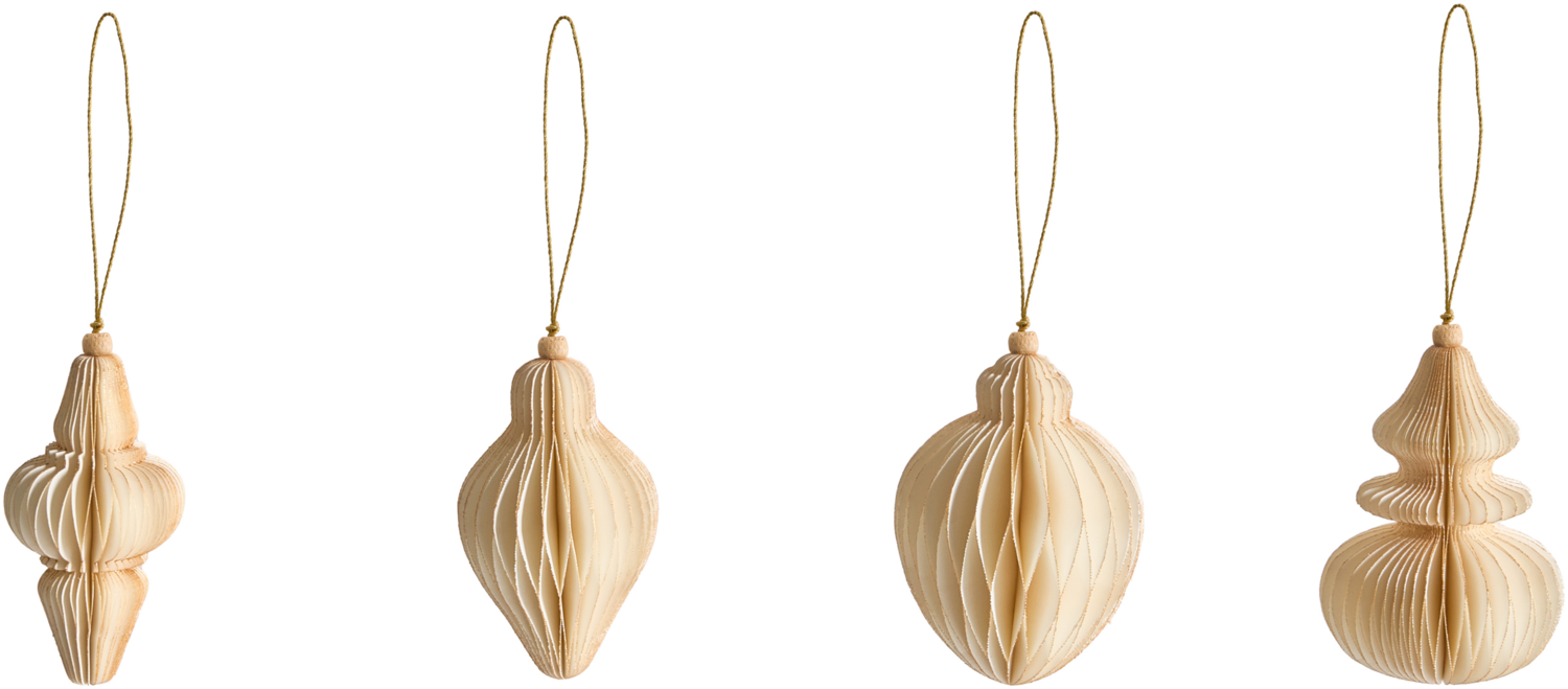 Weihnachtsbaumschmuck 20er Set ALTAELVA Papier Beige Bild 1