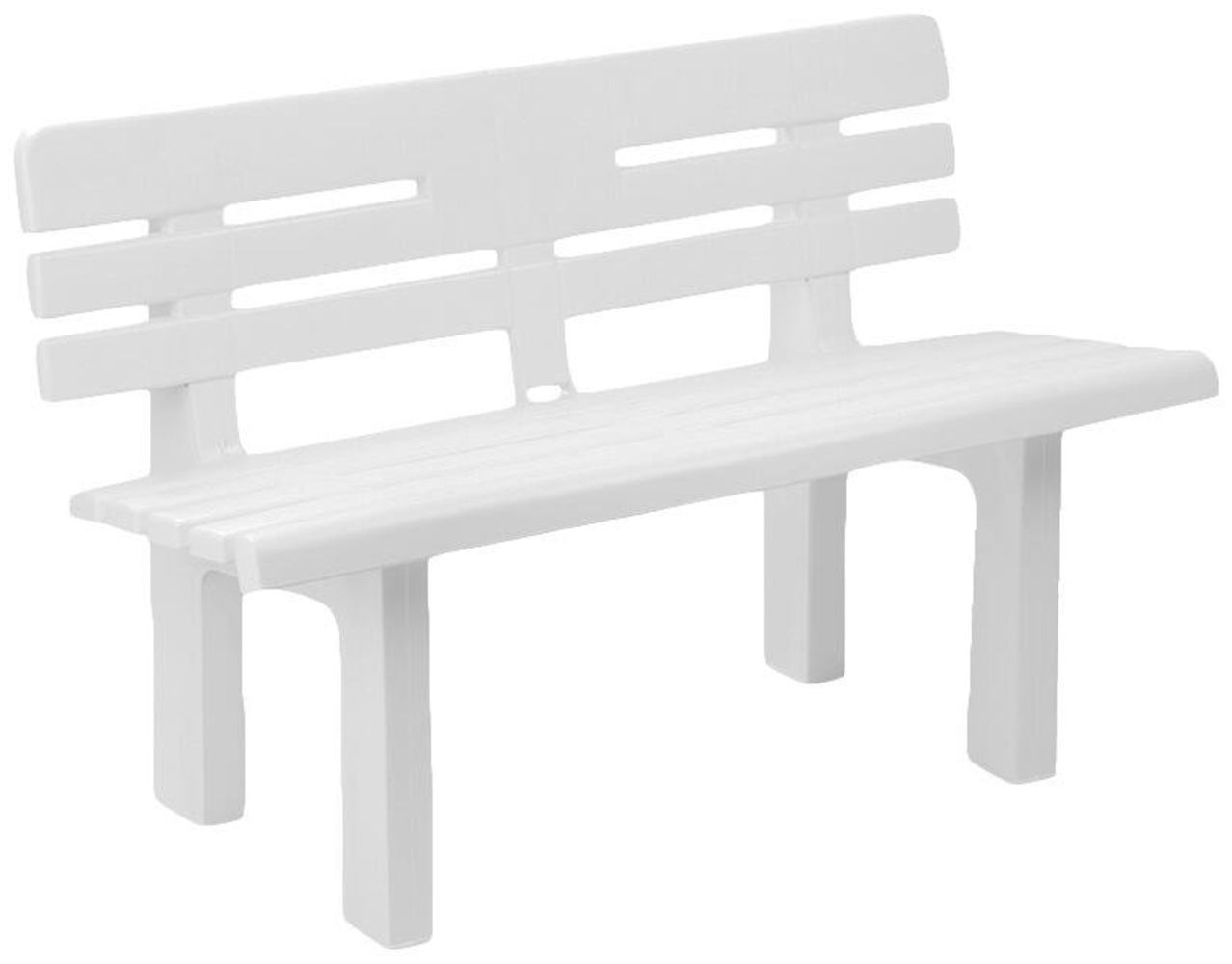 Dmora Außenbank Alim, Monoblock-Gartenbank, Außenbank, 100 % Made in Italy, 110 x 52 x 71 cm, Weiß Bild 1