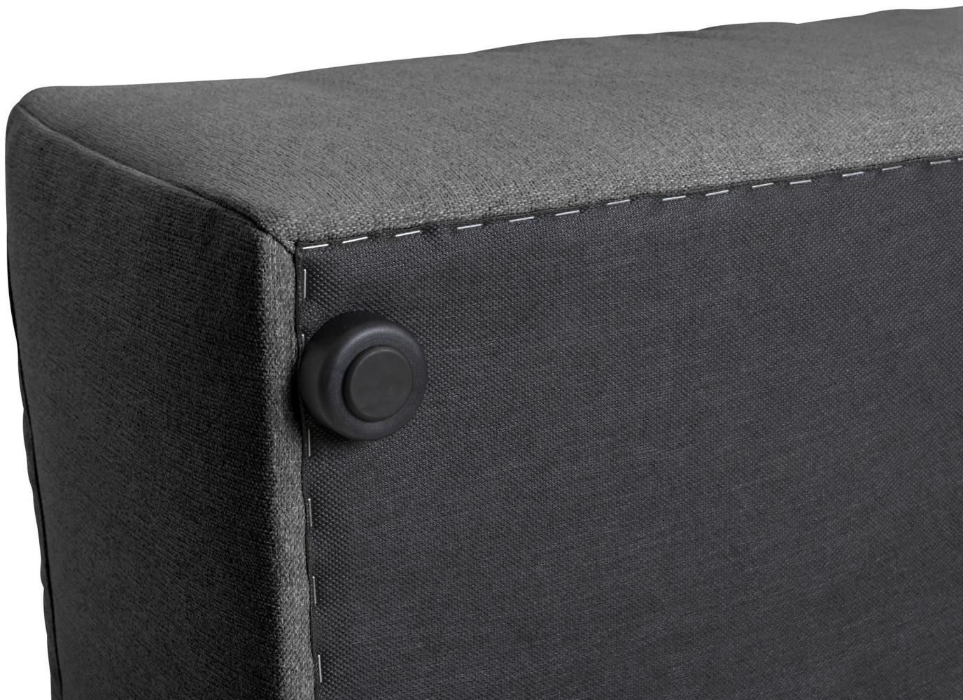 Sofa 3-Sitzer mit Ottomane rechts Kaleigh Bezug Flachgewebe Kunststoff schwarz / anthrazit 23203 Bild 1