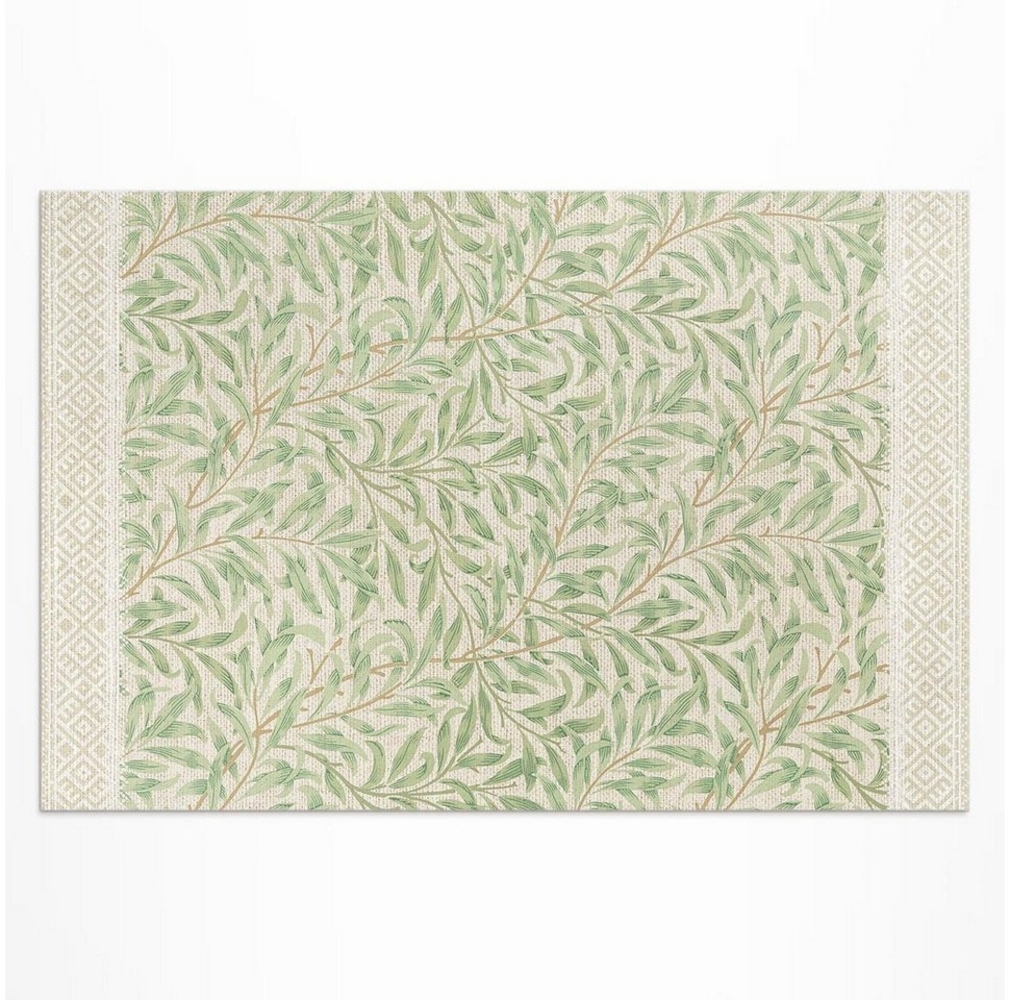 Tulup Vinylteppich Blattillustration Autor William Morris, Grün Vinylboden Vinyl-Läufer, Höhe: 90 mm Bild 1