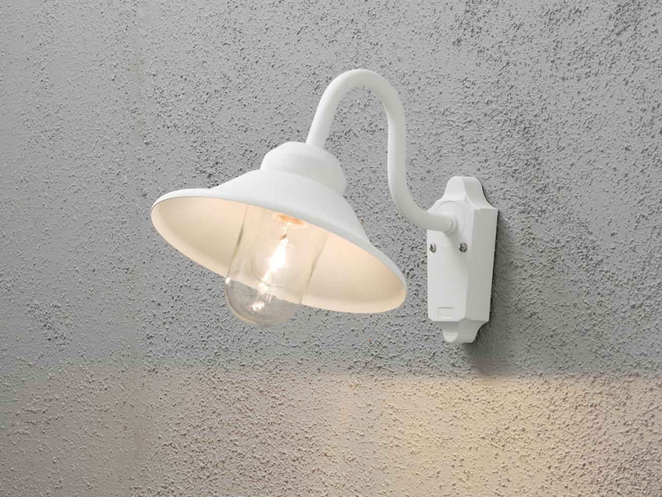 LED Außenwandleuchte im Landhausstil Aluminium Weiß, Höhe 30cm Bild 1