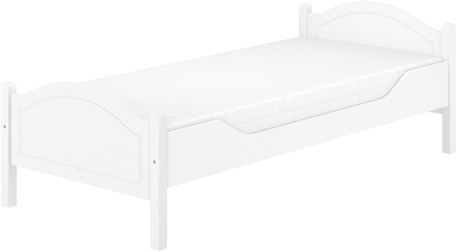 Einzelbett Kiefer weiß 90x200 Futonbett Bettrahmen Singlebett Zubehör wählbar V-60.30-09WRollrost und Matratze inkl. Bild 1