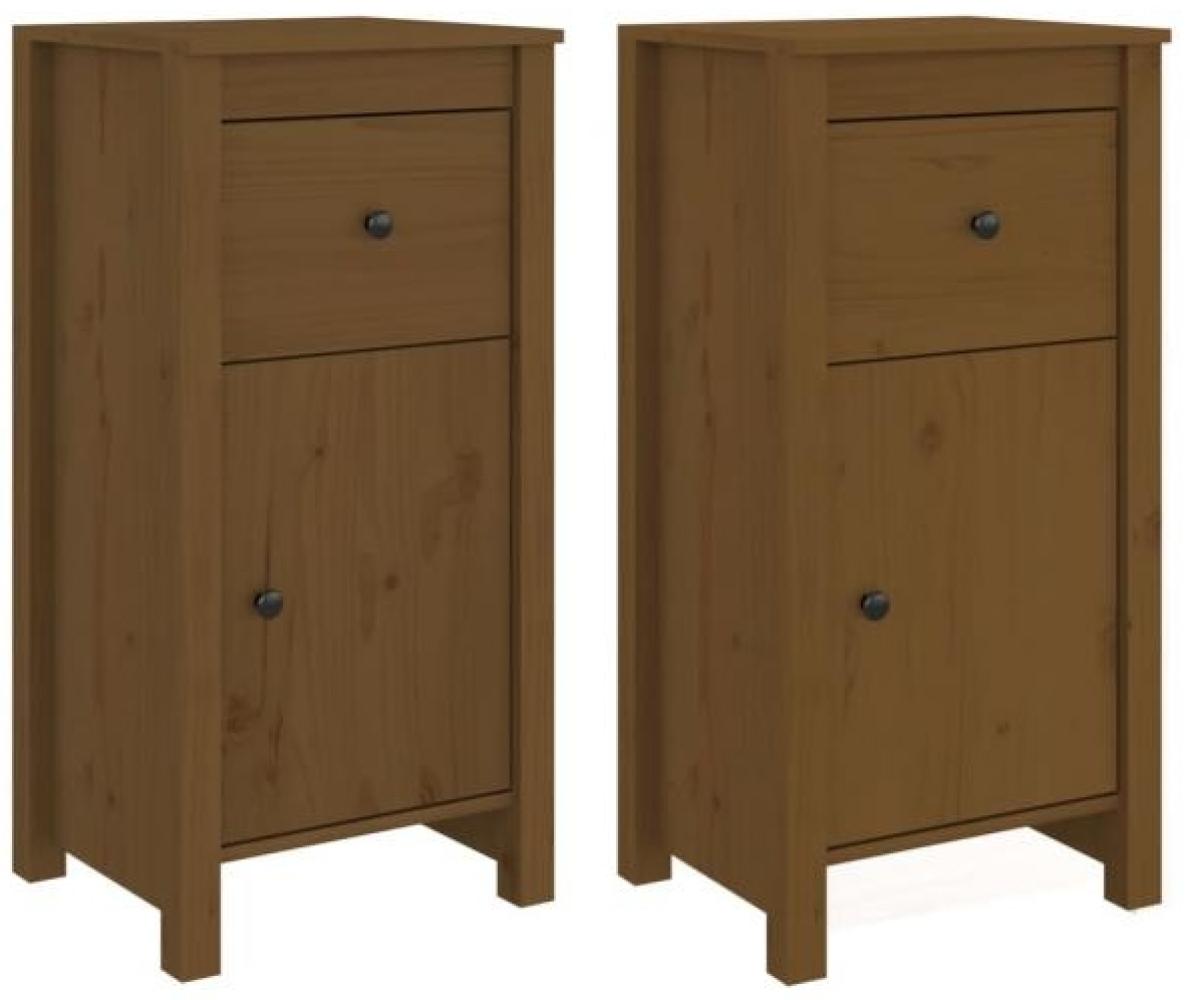 Sideboards 2 Stk. Honigbraun 40 x 35 x 80 cm Massivholz Kiefer [813761] Bild 1