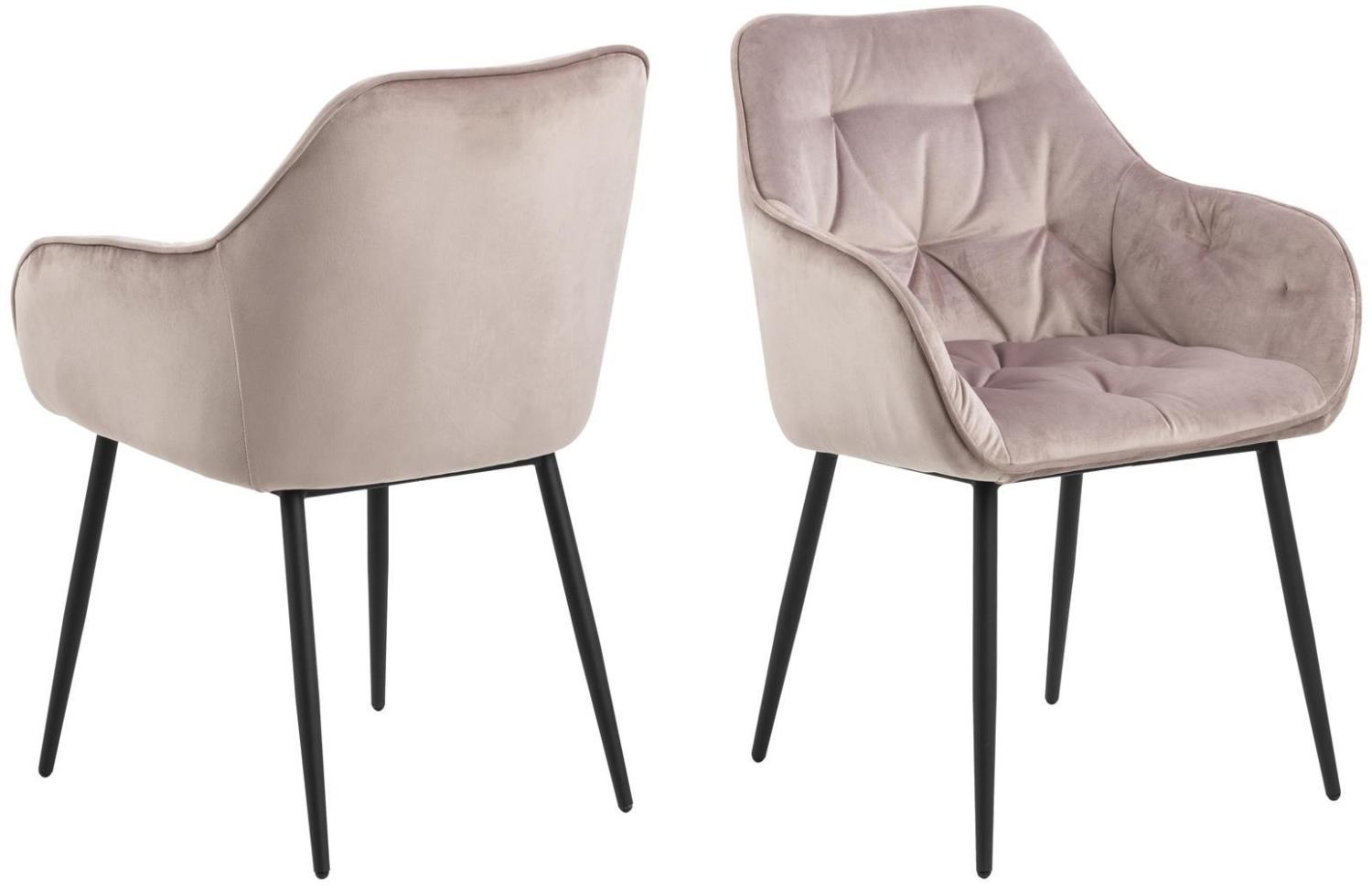 Armlehnstuhl >Brooke< (2er-Set) in Dusty Rose aus Metall,Stoff - 58x83x55cm (BxHxT) Bild 1