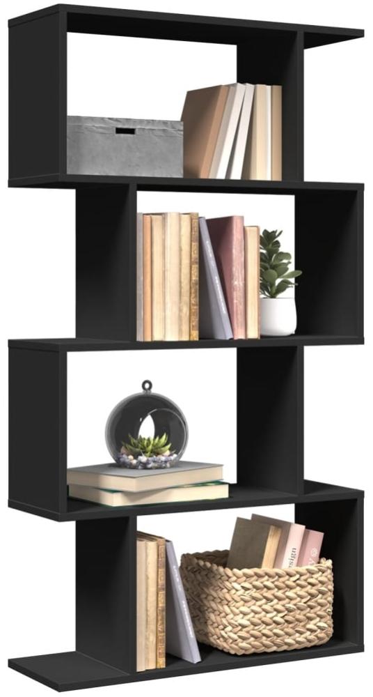 vidaXL Raumteiler-Bücherregal 4 Böden Schwarz 70x24x129 cm 858103 Bild 1