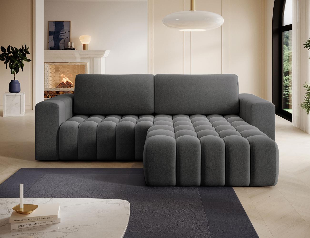 Eltap 'Bonett' Ecksofa mit Schlaffunktion, 92 x 175 x 250 cm, Asphalt, Rechts Bild 1