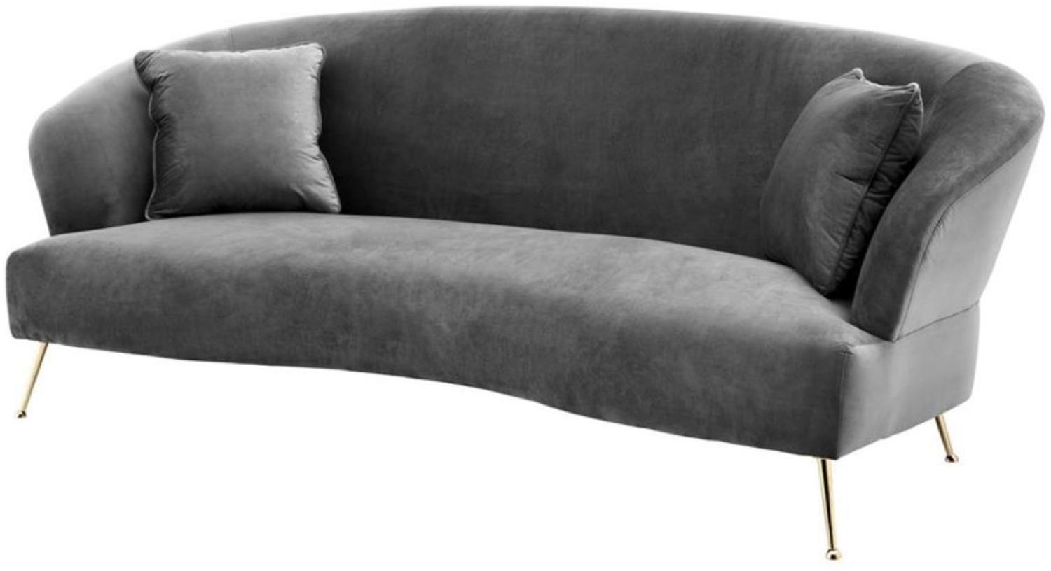 Casa Padrino Sofa Grau / Messing 230 x 100 x H. 87 cm Bild 1